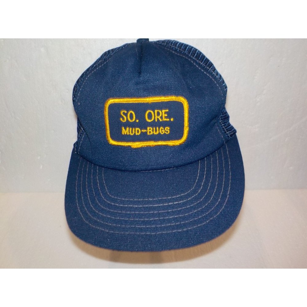 Vintage So. Ore. Mud-Bugs Padded Adjustable Snapback Blue Trucker Hat Ball Cap